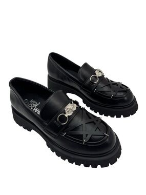 Koi Footwear Silent Dusk Owl Pentagram Chunky Loafers Women's Gothic Vegan 8
